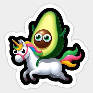 Avocado on unicorn Sticker